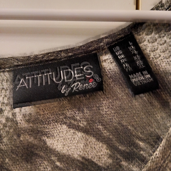 Attitudes By Renee Black and Gray Sleeveless Midi Sundress NWOT! Gorgeous! HP!! - Picture 3 of 7